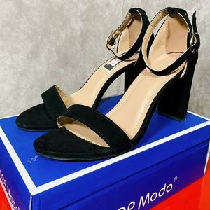 Black Suede Sandals Size 8